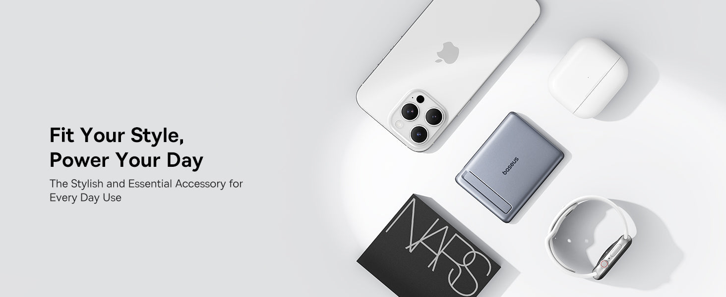 Baseus PicoGo AM31 Power Bank Magnétique 5000mAh — Charge Sans Fil Ultra-Compacte pour iPhone & Android